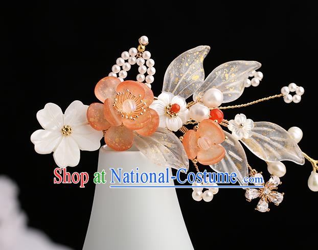 Chinese Classical Palace Plum Blossom Hair Sticks Handmade Hanfu Hair Accessories Ancient Song Dynasty Princess Shell Hairpins