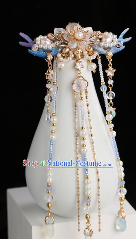 Chinese Classical Palace Beads Tassel Hair Sticks Handmade Hanfu Hair Accessories Ancient Ming Dynasty Princess Pearls Hairpins