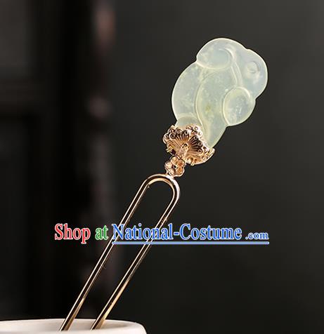 Chinese Classical Palace Jade Hair Stick Handmade Hanfu Hair Accessories Ancient Ming Dynasty Princess Hairpins