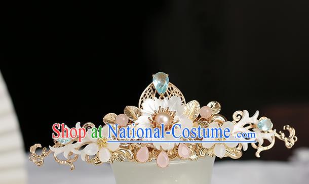 Chinese Classical Palace Shell Hair Crown Handmade Hanfu Hair Accessories Ancient Ming Dynasty Princess Plum Blossom Hairpins