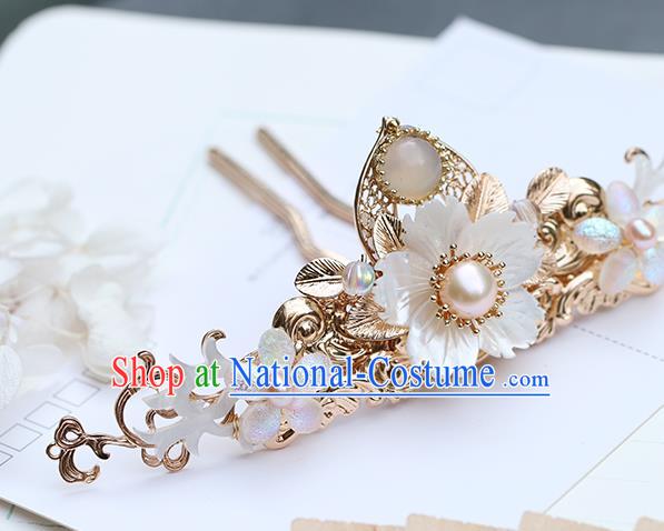 Chinese Classical Palace Hair Crown Handmade Hanfu Hair Accessories Ancient Ming Dynasty Princess Plum Blossom Hairpins