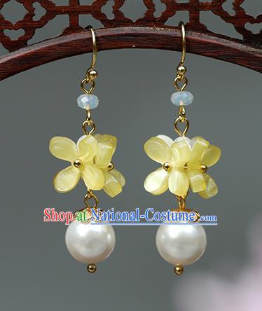 Chinese Handmade Fragrans Earrings Classical Ear Accessories Hanfu Qing Dynasty Princess Flowers Eardrop