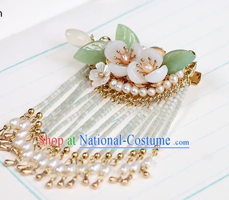 Chinese Classical Palace Plum Blossom Hair Stick Handmade Hanfu Hair Accessories Ancient Ming Dynasty Empress Pearls Tassel Hairpins