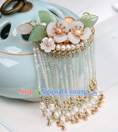 Chinese Classical Palace Plum Blossom Hair Stick Handmade Hanfu Hair Accessories Ancient Ming Dynasty Empress Pearls Tassel Hairpins