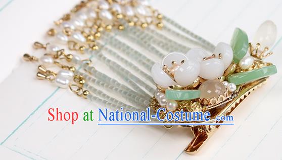 Chinese Classical Palace Plum Blossom Hair Stick Handmade Hanfu Hair Accessories Ancient Ming Dynasty Empress Pearls Tassel Hairpins