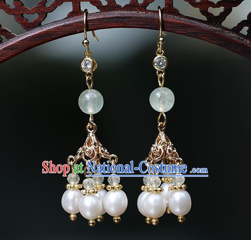 Chinese Handmade Grape Earrings Classical Ear Accessories Hanfu Qing Dynasty Princess Beads Eardrop