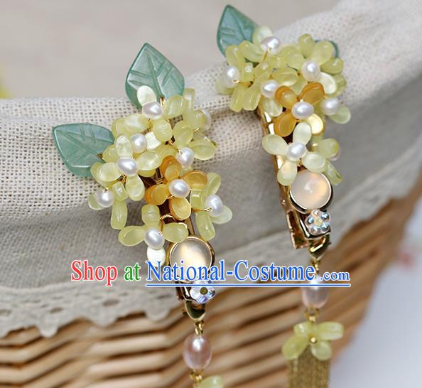 Chinese Classical Palace fragrans Hair Sticks Handmade Hanfu Hair Accessories Ancient Ming Dynasty Empress Golden Tassel Hairpins