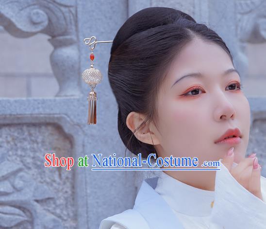 Chinese Classical Palace Golden Lantern Hair Sticks Handmade Hanfu Hair Accessories Ancient Ming Dynasty Princess Hairpins