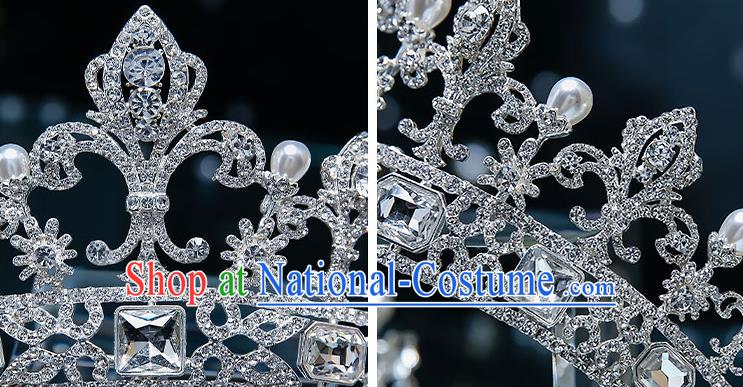 Handmade Baroque Bride Royal Crown Classical Jewelry Accessories European Princess Wedding Crystal Hair Accessories