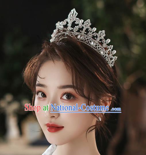 Handmade Baroque Bride Crystal Royal Crown Classical Jewelry Accessories European Princess Wedding Hair Accessories