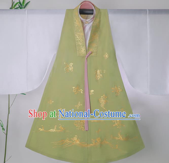 Chinese Ancient Court Women Historical Costumes Traditional Ming Dynasty Royal Countess Vest Blouse and Skirt Hanfu Apparels Complete Set