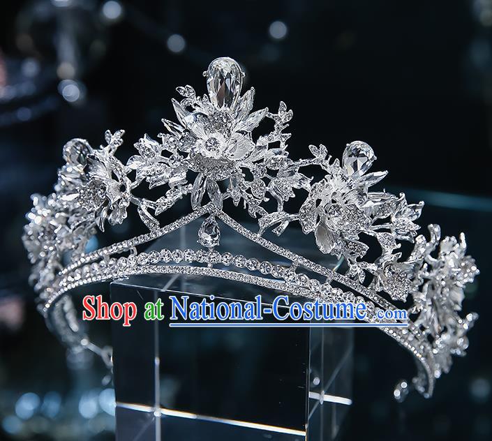 Handmade Baroque Wedding Bride Zircon Royal Crown Classical Jewelry Accessories European Princess Hair Accessories