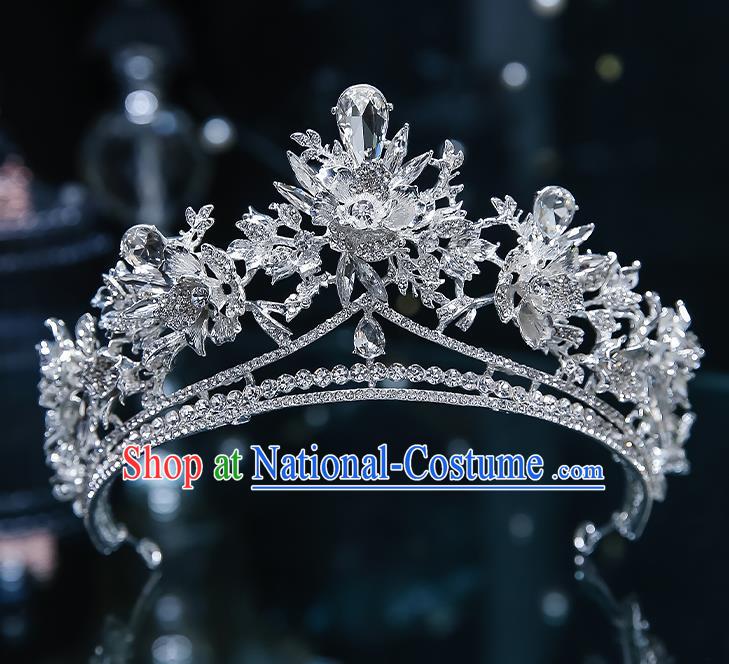 Handmade Baroque Wedding Bride Zircon Royal Crown Classical Jewelry Accessories European Princess Hair Accessories