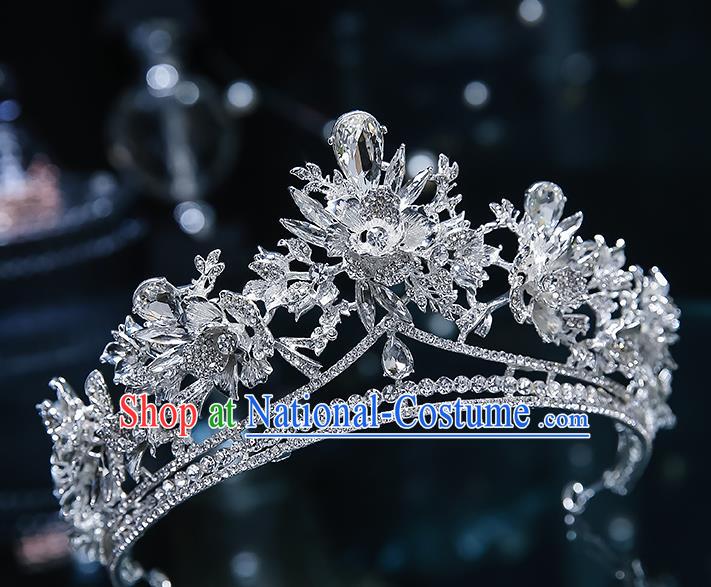 Handmade Baroque Wedding Bride Zircon Royal Crown Classical Jewelry Accessories European Princess Hair Accessories