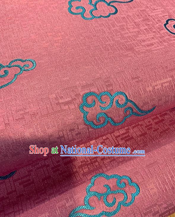 Chinese Traditional Clouds Pattern Pink Silk Fabric Brocade Drapery Tang Suit Damask Material