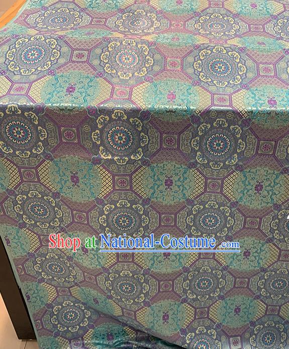 Chinese Traditional Eight Treasures Lotus Pattern Silk Fabric Brocade Drapery Mongolian Robe Damask Material