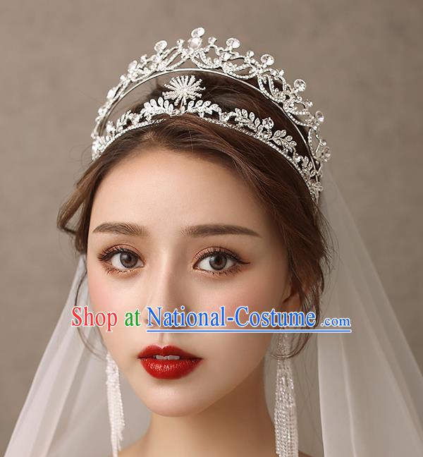 Handmade Baroque Bride Zircon Royal Crown Classical Jewelry Accessories European Princess Wedding Hair Accessories