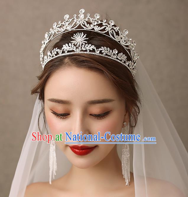 Handmade Baroque Bride Zircon Royal Crown Classical Jewelry Accessories European Princess Wedding Hair Accessories