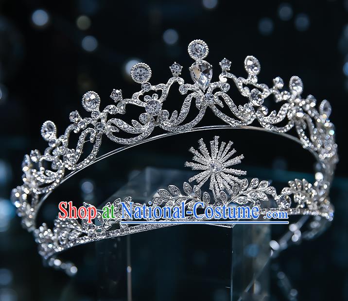 Handmade Baroque Bride Zircon Royal Crown Classical Jewelry Accessories European Princess Wedding Hair Accessories