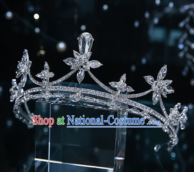 Handmade Baroque Royal Crown Classical Jewelry Accessories European Princess Wedding Bride Crystal Hair Accessories