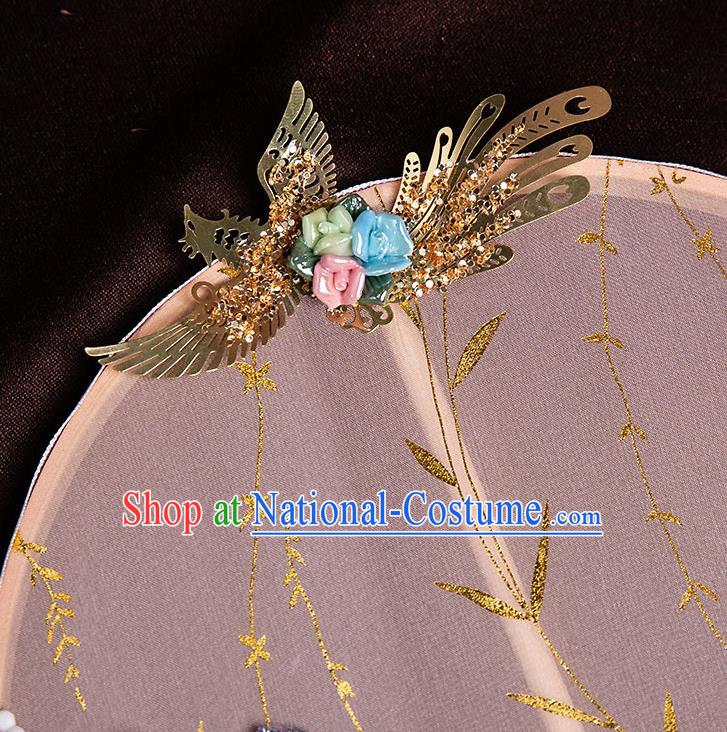 Chinese Handmade Pink Silk Palace Fans Classical Fans Ancient Bride Props Ribbon Tassel Round Fans