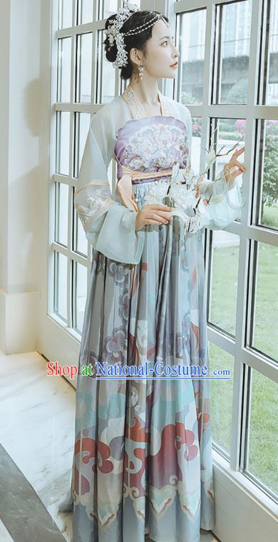 Chinese Jin Dynasty Palace Princess Historical Costumes Traditional Ancient Goddess Hanfu Apparels