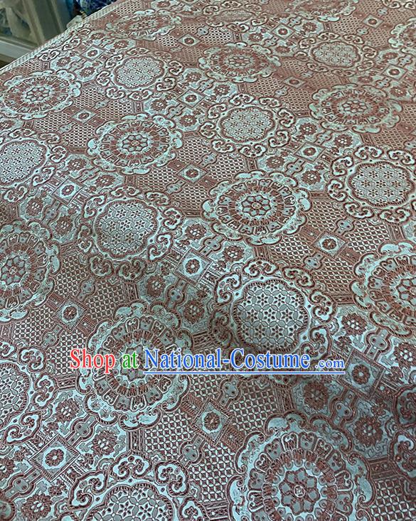 Chinese Traditional Auspicious Pattern Silk Fabric Brown Brocade Damask Mongolian Robe Drapery Material