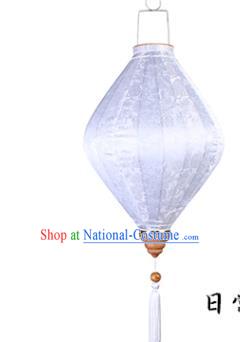 Chinese Traditional Bamboo Plum Pattern White Silk Lanterns Handmade Hanging Lantern New Year Palace Lamp