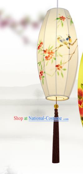 Chinese Traditional Painting Plum White Lanterns Handmade Hanging Lantern New Year Classical Palace Lamp