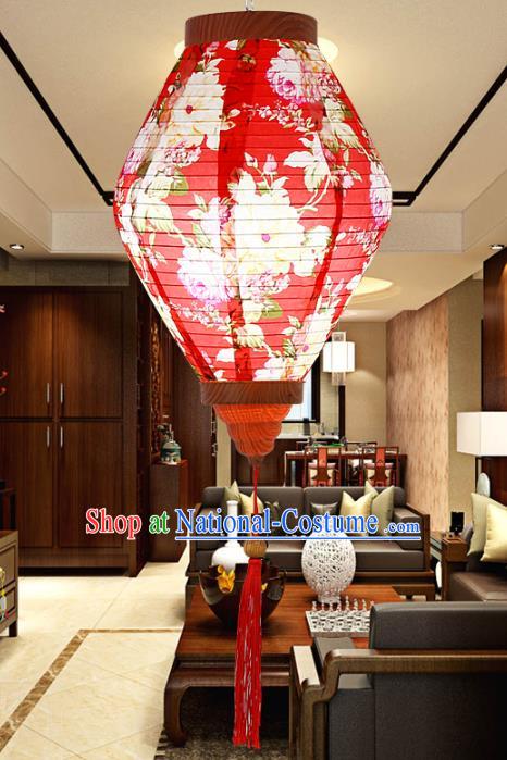 Chinese Traditional Painting Red Palace Lanterns Handmade Hanging Lantern New Year Classical Folding Lamp