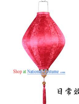 Chinese Traditional Flowers Pattern Rosy Silk Lanterns Handmade Hanging Lantern New Year Palace Lamp