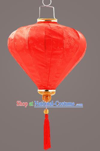 Chinese Traditional Red Silk Palace Lanterns Handmade Hanging Lantern Classical Festive New Year Diamond Lamp