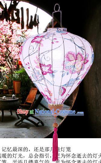 Chinese Traditional Ink Painting Hydrangea Palace Lanterns Handmade Hanging Lantern Classical Festive New Year Lamp