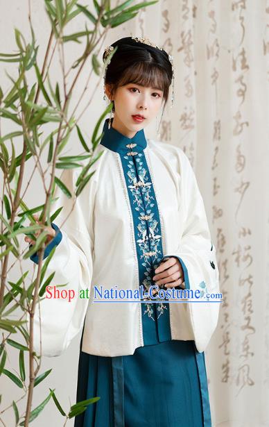 Chinese Ming Dynasty Historical Costumes Traditional Ancient Royal Princess Embroidered Long Vest Blouse and Skirt Hanfu Apparels