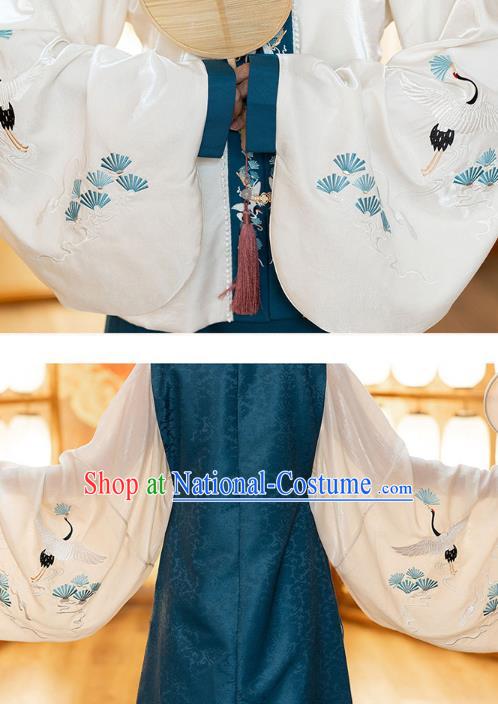 Chinese Ming Dynasty Historical Costumes Traditional Ancient Royal Princess Embroidered Long Vest Blouse and Skirt Hanfu Apparels