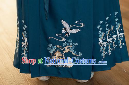 Chinese Ming Dynasty Historical Costumes Traditional Ancient Royal Princess Embroidered Long Vest Blouse and Skirt Hanfu Apparels