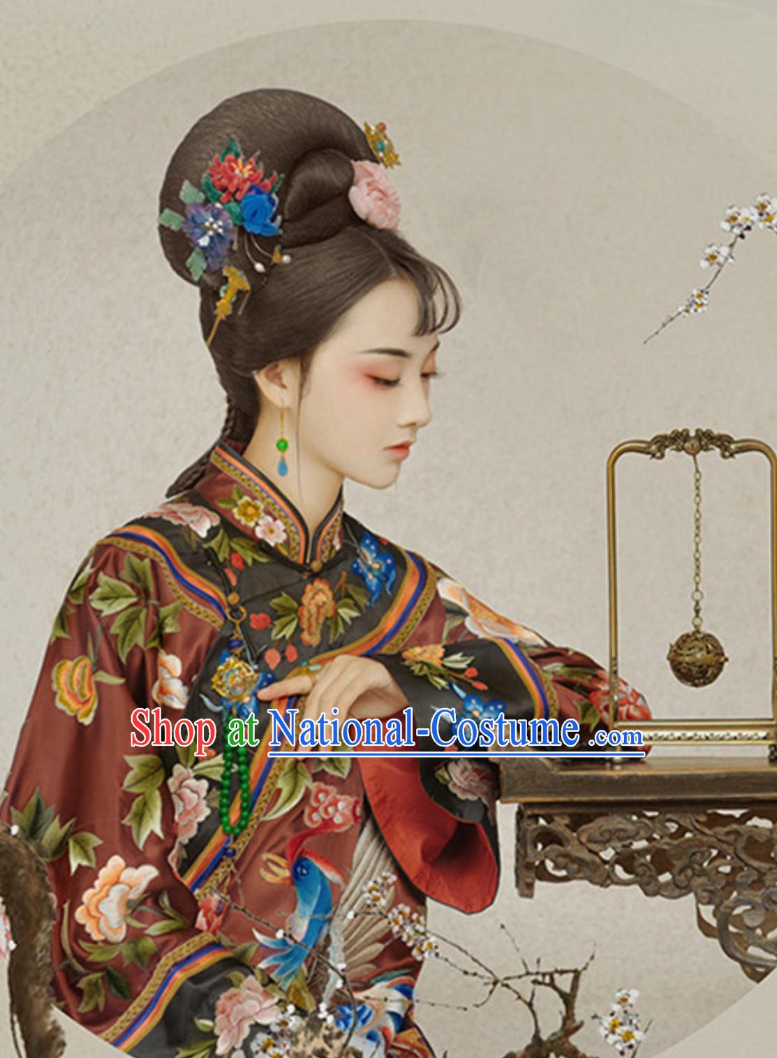 Ancient Chinese Empress Costume and Hair Accessories Complete Set