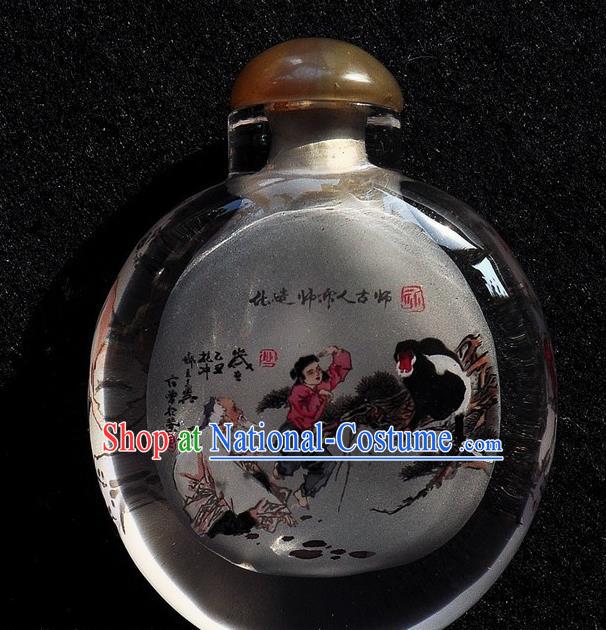 Chinese Handmade Snuff Bottle Traditional Inside Painting Monkey Snuff Bottles Artware