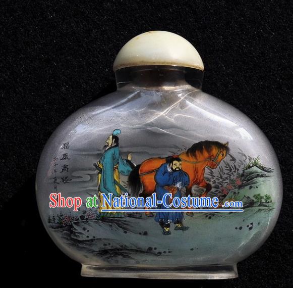 Chinese Handmade Snuff Bottle Traditional Inside Painting Poet Qu Yuan Snuff Bottles Artware