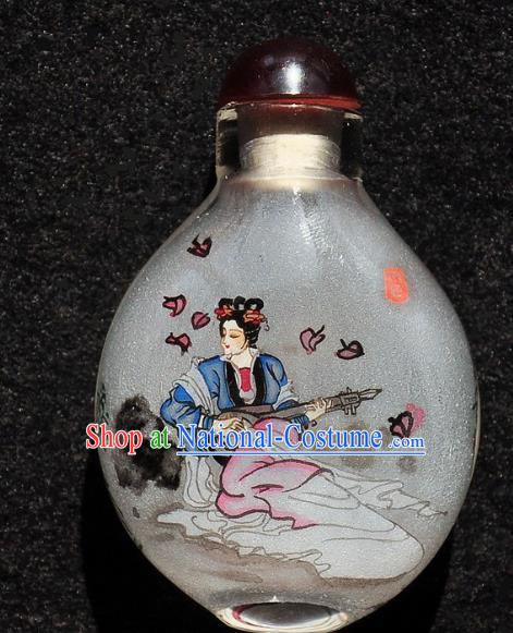 Chinese Handmade Snuff Bottle Traditional Inside Painting Court Lady Snuff Bottles Artware