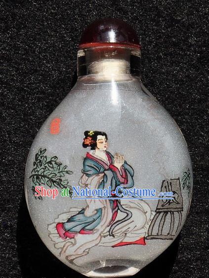 Chinese Handmade Snuff Bottle Traditional Inside Painting Court Lady Snuff Bottles Artware