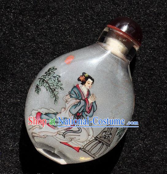 Chinese Handmade Snuff Bottle Traditional Inside Painting Court Lady Snuff Bottles Artware