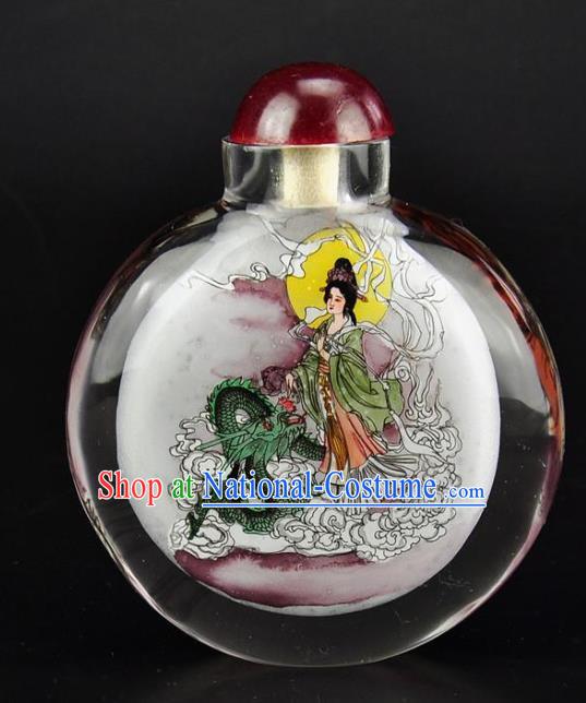 Chinese Handmade Beauty Snuff Bottle Craft Traditional Inside Painting Palace Lady Snuff Bottles Artware