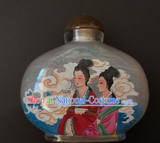 Chinese Handmade Palace Lady Snuff Bottle Craft Traditional Inside Painting Young Beauty Snuff Bottles Artware