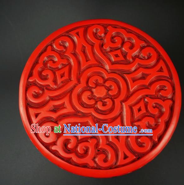 Traditional Chinese Carving Lacquerware Hand Red Rouge Box Craft