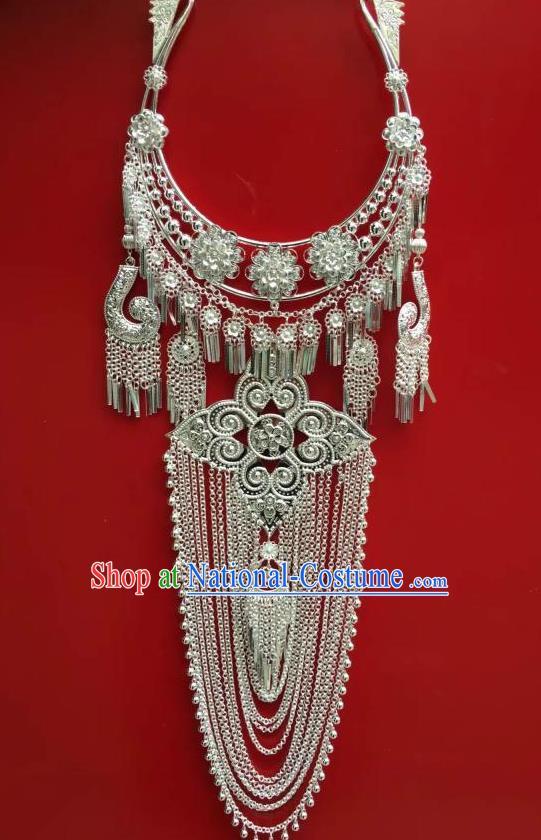 Chinese Miao Minority Jewelry Yunnan Nationality Wedding Accessories Ethnic Long Tassel Necklace