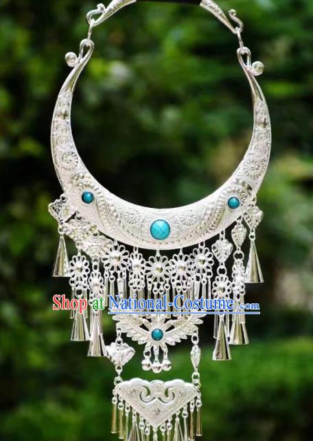 Chinese Blue Necklet Yunnan Minority Accessories Miao Nationality Ethnic Necklace