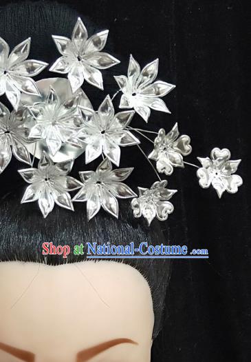 China Handmade Ethnic Minority Hair Accessories Miao Nationality Bride Hair Stick Argent Flowers Hairpin