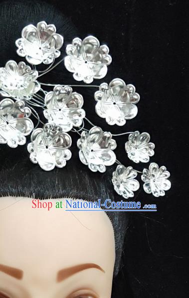 China Ethnic Folk Dance Hair Accessories Minority Argent Flowers Hairpin Miao Nationality Bride Hair Stick