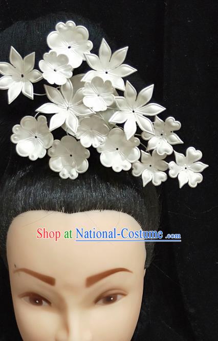 China Miao Nationality Argent Flowers Hairpin Handmade Ethnic Minority Hair Accessories Bride Hair Stick